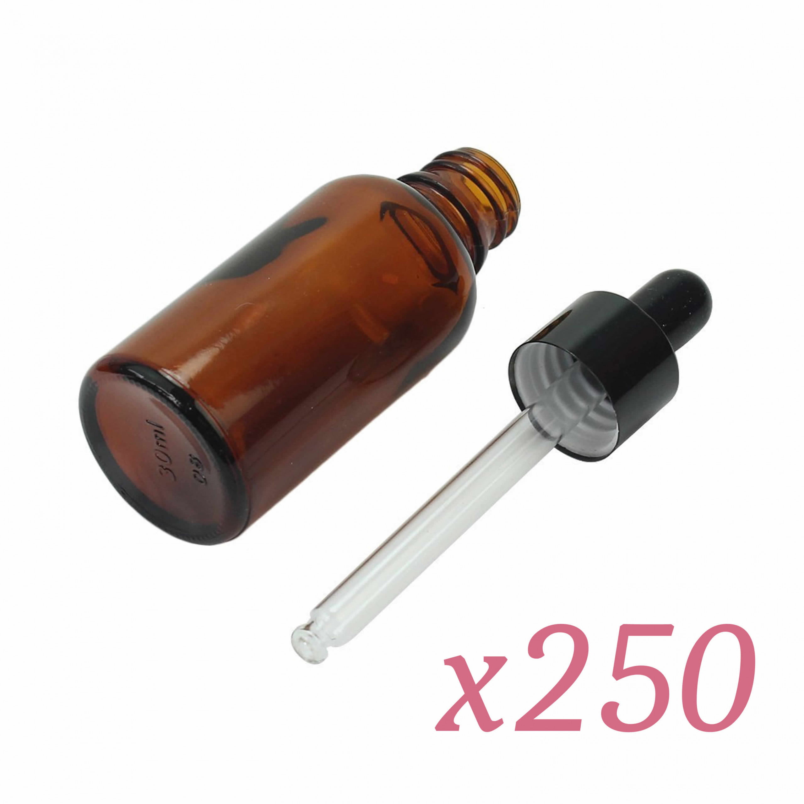 Flacons Comptes Gouttes 30ml avec Pipette (Vides) x250